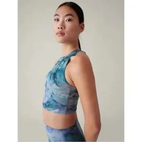 Athleta Conscious Crop Printed Bra A-C - Picture 2 of 14